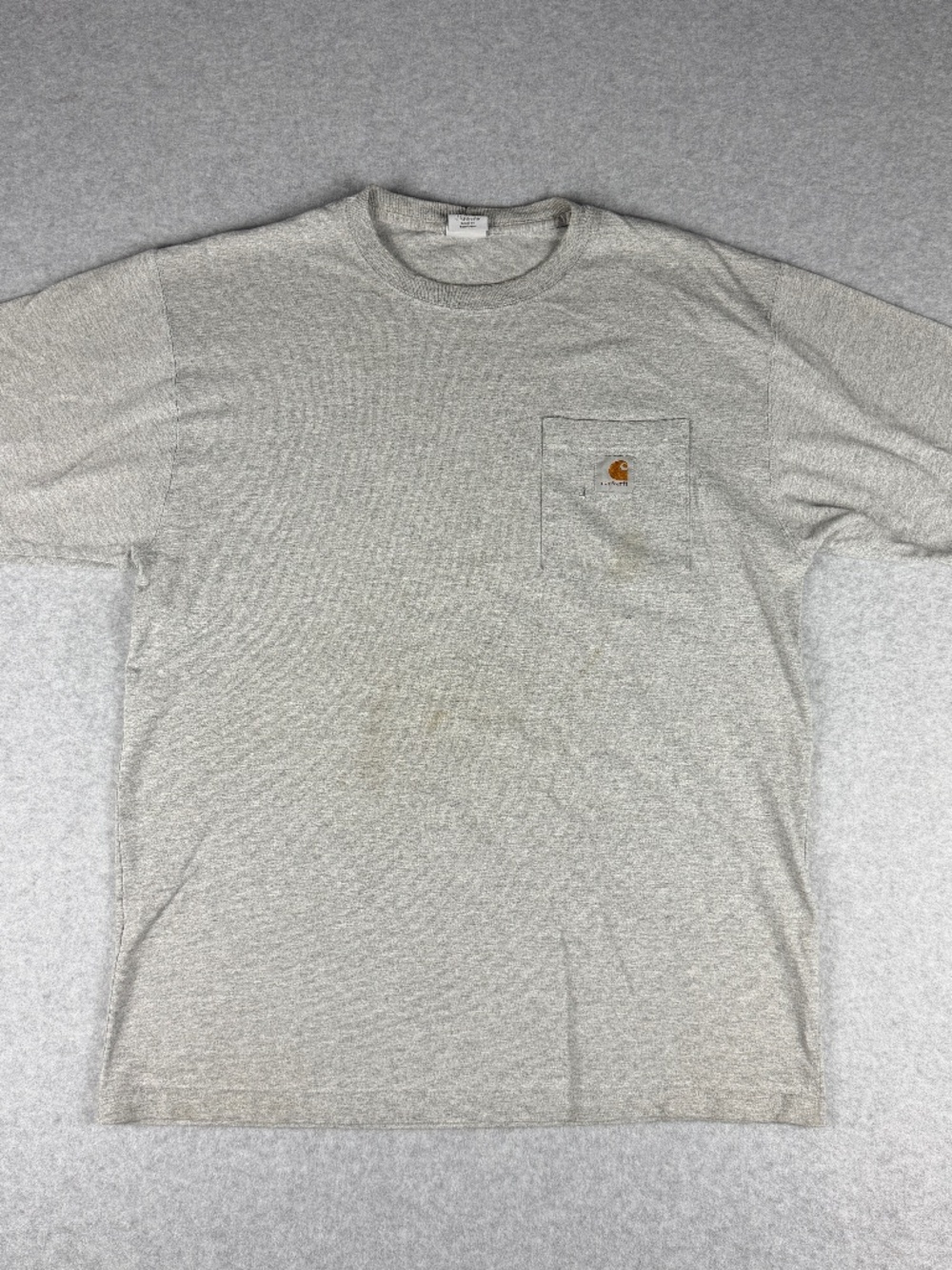 Carhartt Mens M Pocket T-Shirt Heather Gray Workwear Distressed K87 Fits Relaxed